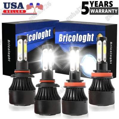 4x 9005 H11 Combo LED Headlight High Low Beam Bulbs Kit 6500K Super White Bright - Image 1 of 4