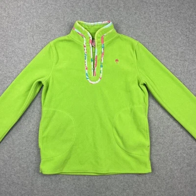 Pullover Lilly Pulitzer Niñas 12 Verde Lima Polar Pullover 1/4 Cremallera Bolsillo Niñas Foto 1 de 4