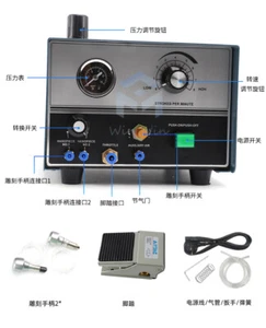 Nuovissima macchina per incisione pneumatica a doppia estremità incisore gioielli 110v/220v!!! - Foto 1 di 6