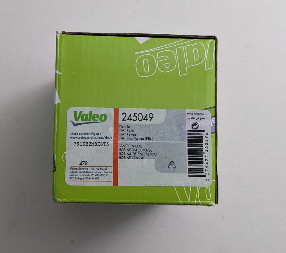 Bobina accensione Valeo 245049 Fiat Tempra Panda Tipo Uno - Yugo Florida Lancia Y10 - Immagine 1 di 4
