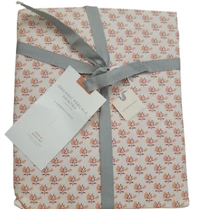 Anthropologie Organic Cotton Percale Printed Sheet Set Twin XL Bedroom Sleep - Picture 1 of 3