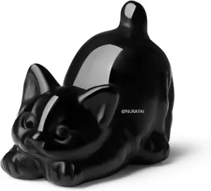 Black Cat Statues - Obsidian Crystal Carved Figurines for Office, Desk or Room D - Picture 1 of 12
