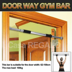 GYM DOORWAY PORTABLE CHIN UP BAR CHINUP PULLUP Home Workout Fitness Abs Exercise - Picture 1 of 4