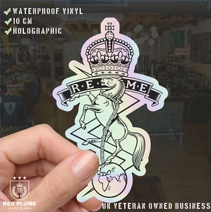 REME CR Cap Badge Holographic Vinyl Decal - Limited Edition - Picture 1 of 4
