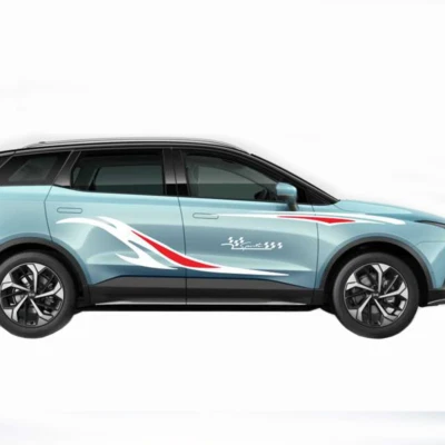 Car Stickers White/Red Stripes Graphics Vinyl Decals Waterproof DIY Decoration - Image 1 of 4