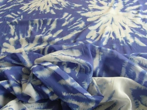 Viscose-BW 54%Viscose 46%Baumwolle leichte Qualität in blau-creme 1,40 x 1,80Mtr - Bild 1 von 17