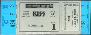 1 1979 KISS UNUSED FULL ROCK CONCERT TICKET NEW YORK CITY laminated reprrint - Picture 1 of 1
