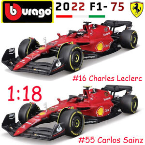Bburago 1: 18 F1 2022 Ferrari F1-75 No16 C.Leclerc / No55 C.Sainz Model Car Toy