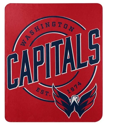 New NHL Washington Capitals Large Soft Fleece Throw Blanket 50" X 60" Cover