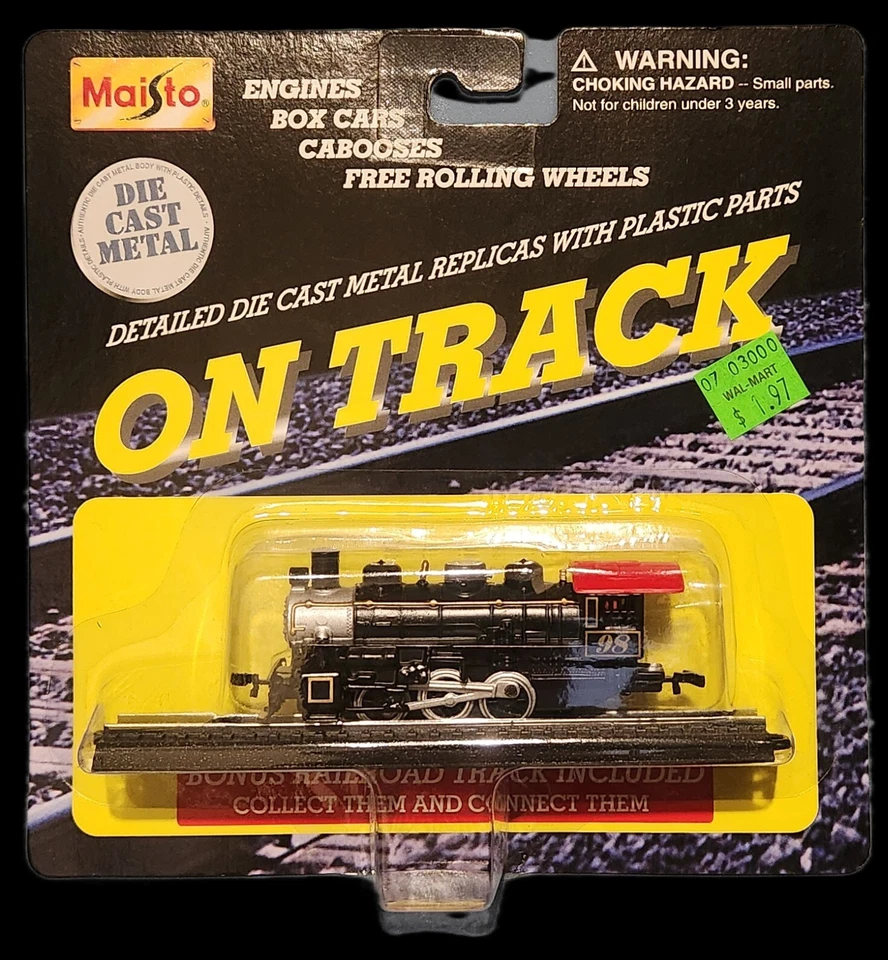 🚆1999 Maisto On Track negro con techo rojo WWRC #98 locomotora de vapor fundida a presión Foto 1 de 4