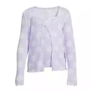 Cardigan a costine e set top cami per ragazze Wonder Nation TAGLIA XS 4-5, 2 pezzi VIOLA - Foto 1 di 5