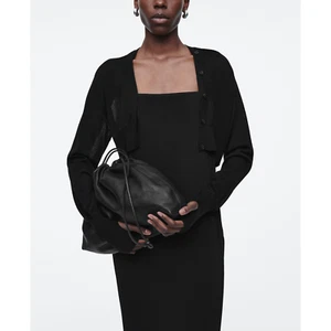 Cos Black Cropped Wool-Blend V Neck Cardigan Size S - Picture 1 of 4