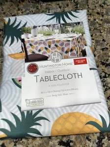 Huntington Home Indoor Outdoor Tablecloth 60 x 102 Pineapple & Watermelon NEW - Picture 1 of 5