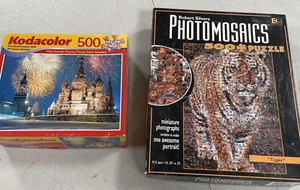 TWO 500 Piece Puzzles PhotoMosaics Tiger & Kodacolor Russia - Picture 1 of 12
