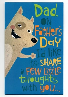 Divertida Tarjeta del Día del Padre PARA PAPÁ DE NIÑO O PERRO — "Little Thoughts" por AGC + ✉ Foto 1 de 4