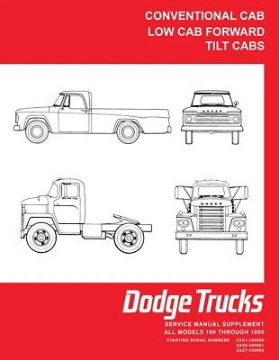 Dodge Truck 100-800 1968 manual de taller suplemento a Dodge Truck 1967 manual de taller Foto 1 de 3