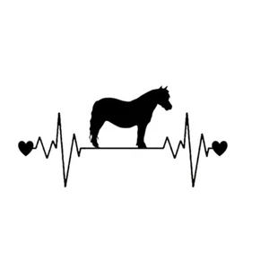 Herzschlag Mini Pferd Pony heartbeat pferd Aufkleber Decal Auto Sticker 20 cm - Picture 1 of 2