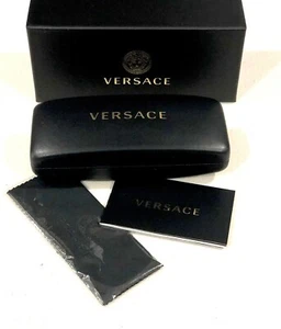 Versace Black Set Hard Cell Eyeglasses Sunglasses Medium Case Cloth Box Optical - Picture 1 of 1