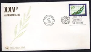 UN United Nations 1970 First Day Of Issue FDC 25th Aniversary Special Edition #2 - Bild 1 von 2