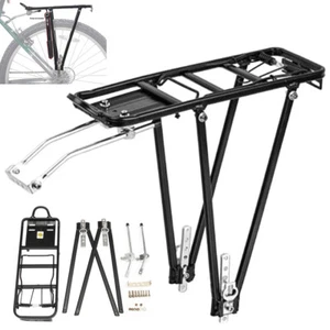 Rear Pannier Rack Alloy Bicycle Bike Luggage Carrier Rear Mounted 3 Way Fitting - Picture 1 of 11