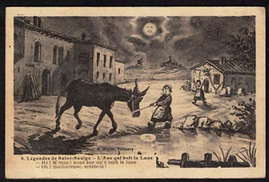 Saint-Saulge L'Ane qui boit la Lune 1949 POSTKARTEN von H. Wayer - Bild 1 von 2