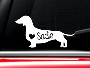 Dachshund Dog car decal with custom name - Picture 1 of 1