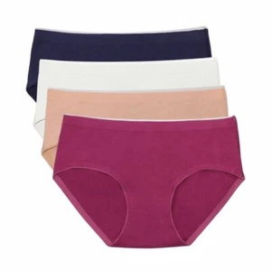 4 Pcs Womens Solid Underwear Cotton Panties Sexy Briefs Seamless Lingerie Panty - Picture 1 of 13
