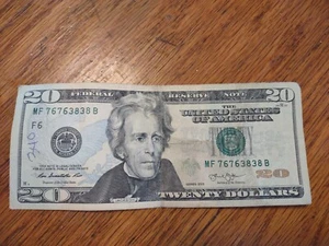 fancy serial number 20 dollar bill 76763838B - Picture 1 of 4