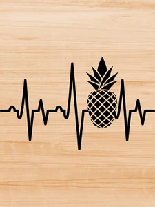 Decal Vinyl Car Truck Sticker Pineapple Heartbeat - You Pick Size & Color - Picture 1 of 4