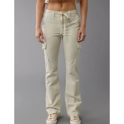 6 Pantalones de Carga American Eagle AE Elastizados Clásicos Bootcut Crema Marfil Utilidad Gorp Foto 1 de 4
