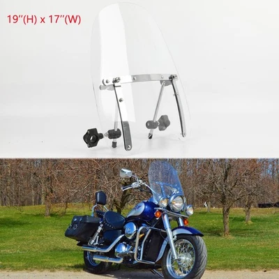 19"x17" Large Windshield for Kawasaki Vulcan VN 1500 1600 1700 500 800 750 900 - Image 1 of 4