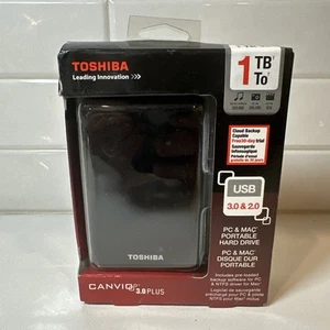 Disque dur portable Toshiba Canvio 3.0Plus modèle 1 To #HDTC610XK3B1 noir neuf - Photo 1/5