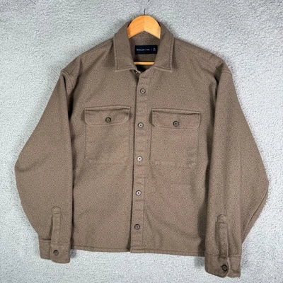 Camisa de Franela Abercrombie & Fitch Para Hombre XL Marrón Sobrecamisa Pesada Chaqueta Chaqueta Foto 1 de 4