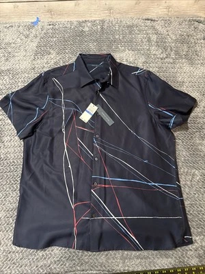 NEW Perry Ellis Dark Sapphire Button Down Shirt Size XL Men’s - Image 1 of 4