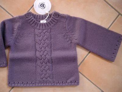 (C199) Jersey de punto para bebé Petit Bateau en forma de A + mangas trompeta talla 74 Foto 1 de 2