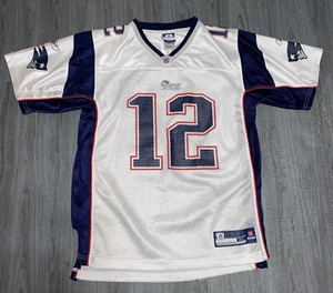 Tom Brady #12 New England Patriots Reebok Jersey Size XL White NFL Vintage - Picture 1 of 12