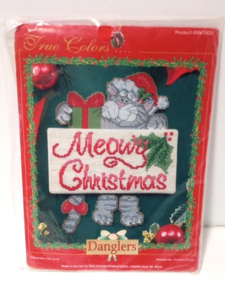 Kit Punto de Cruz Contado Colores Verdaderos Maullido Navidad Colgantes Gato Gatito Foto 1 de 4