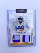 Aaron Donald 2022 Flawless Career Milestones Gold DUAL PATCH 03/15
