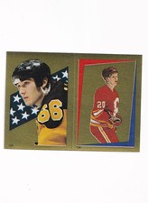 1986-87 O-Pee-Chee MARIO LEMIEUX & GARY SUTER "Gold Foil" Sticker # 120/134