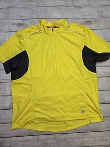 Novara Cycling Jersey Men's Size XXL Yellow Black Athletic Mock Neck zip Bike - Picture 1 of 11