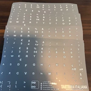 Adesivi tastiera Italiano Fondo grey Lenovo Thinkbook Lettere Bianche - Photo 1/3