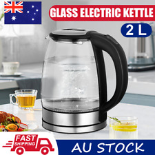1800W Cordless Glass Kettle Electric LED Light Kitchen Water Jug Stainless Steel