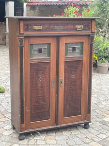 1/7/824 Schrank Vertiko Kommode Bleiglas Landhaus Jugendstil um 1900 - Bild 1 von 9