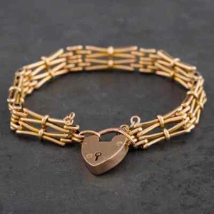 Second Hand Vintage Rose Gold Four Bar Gate Bracelet 4153079 - Picture 1 of 1