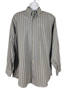 Kirkland Signature Mens Top Button Up Long Sleeve Shirt Striped Size 17.5-35 - Picture 1 of 12