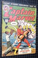 Captain Marvel Adventures #23. Fawcett. 1943 Racist Steamboat cover WWII. HTF