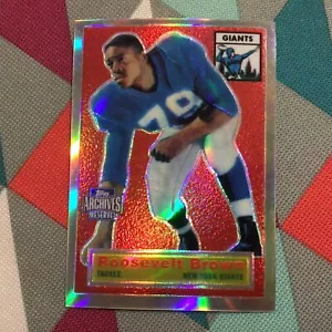 2001 Topps Archives Reserve Refractor Roosevelt Brown #68 RC Reprint Giants - Bild 1 von 2