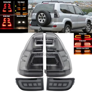 Set Smoked LED Rear Bumper Tail Light For Toyota Land Cruiser Prado 120 2003-09 - Picture 1 of 11