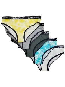 Justice Sport Girls Multi-Color Tiedye Underwear Bikini Panties Pack of Five 6 - Picture 1 of 2