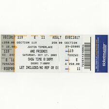 TAYLOR SWIFT & JUSTIN TIMBERLAKE Concert Ticket Stub LAS VEGAS NV 10/17/09 Rare